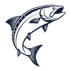 Flat Design Salmon Logo