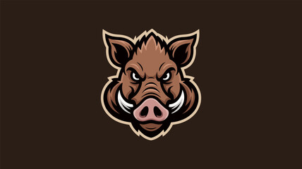 Fototapeta premium Intrepid Wild Boar Mascot Head Illustration