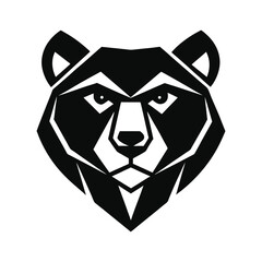 abstract geometric bear head mascot logo vector art