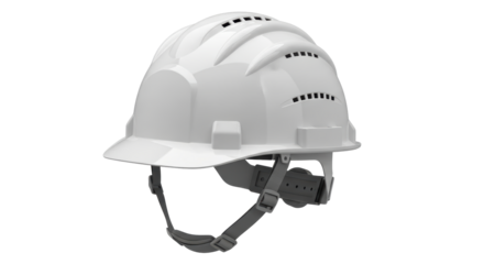 Isolated White Construction Hard Hat Safety Helmet