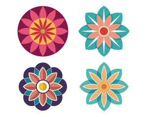 Cosmos Flower Outline with Long Thin Petals Vector Silhouette Design