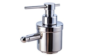 Obraz premium Chrome Soap Dispenser on White Background