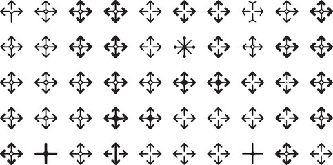 Three way branching arrow icon design for user interfaces and applications