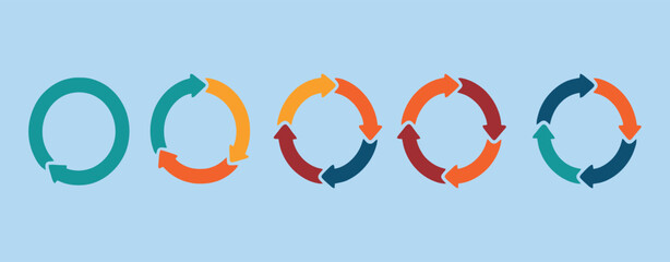 Colorful Circular Arrows Process Flowchart Diagrams