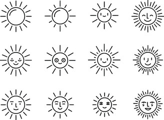 Cute Sun Doodles