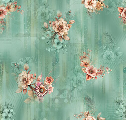beautiful seamless flower allover design with all colour background