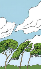 landscape with trees