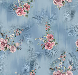 beautiful seamless flower allover design with all colour background