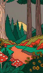 autumn landscape with trees
