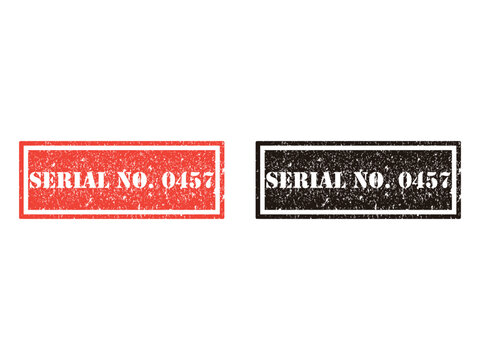 serial no. 0457 grunge stamp design, vector, isolated on transparent background