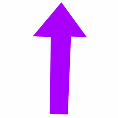 Bold purple straight arrow pointing upward on a clean white background. Represents growth, direction, success, and progress, infographics, navigation, or modern web and graphic design.