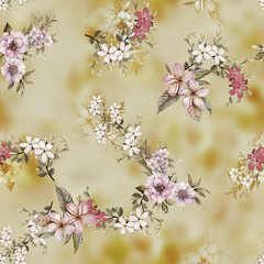 beautiful seamless flower allover design with all colour background