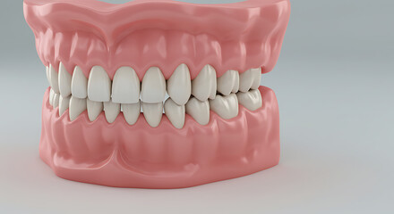 Obraz premium 3D model of human dental jaw with teeth in realistic detail 