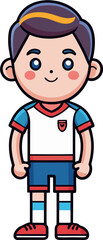 Sporty boy cartoon with big eyes