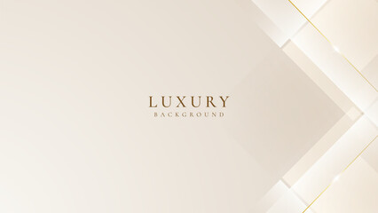 Luxury cream abstract background with golden lines. Elegant wave shapes for premium design, wedding invitation, business card, cosmetic branding, and stylish product packaging.