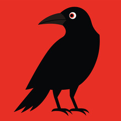 Fototapeta premium vector illustration of a crow