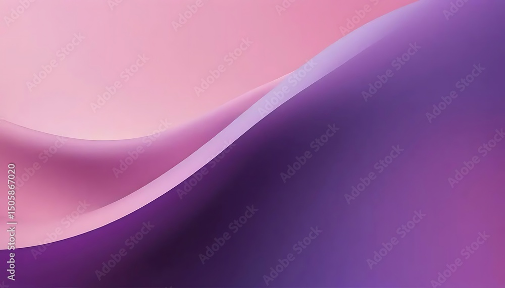Poster an abstract image features a flowing curve transitioning from lavender to deeper shades of blue.