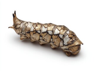 Fototapeta premium Close-up of a unique moth caterpillar with intricate patterns and textures.