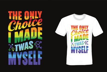 Pride month t shirt design, Rainbow color concept lgbt typography t shirt