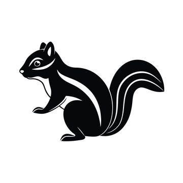 black and white squirrel standing clip art preview