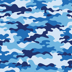 camouflage blue pattern seamless vector fashion print
