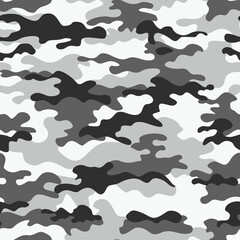 camouflage gray military background, repeat vector pattern, fashion winter design