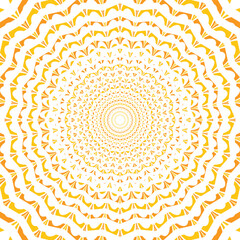 Top view of a striped white-yellow beach umbrella isolated on transparent background epas10