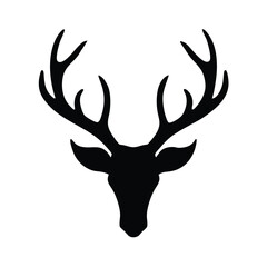 Deer Antlers Clean Vector Silhouette