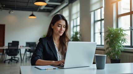 businesswoman working in office