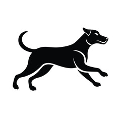 Dog Running Pose Vector Graphic