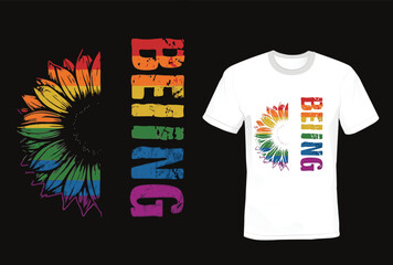 Pride month t shirt design, Rainbow color concept lgbt typography t shirt