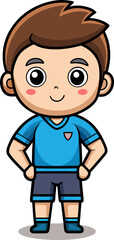 Cartoon boy with standing pose icon