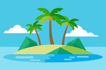 island with palm trees