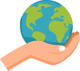 Hands holding Earth, environmental protection concept