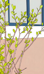 green tree branches