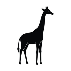 Fototapeta premium Giraffe Tall Minimalist Vector Silhouette