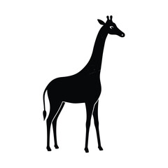 Fototapeta premium Giraffe Tall Minimalist Vector Silhouette Art