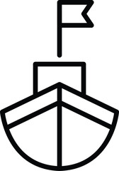 Ship and marine boat black silhouette