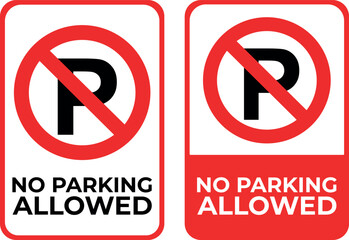 no parking prohibited sign on white background