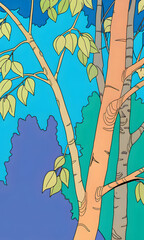 seamless background with trees