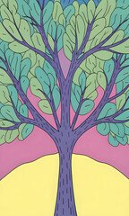 autumn tree vector illustration