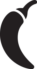 chili pepper Black and White icon