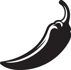 chili pepper Black and White icon