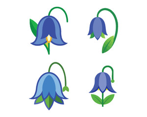 Simple black and white illustration of a withered Bluebell flower.