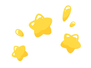 衝撃でかわいい星が飛ぶイラスト素材