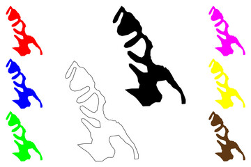 Gunungsitoli city (Republic of Indonesia, Region Sumatra) map vector illustration, scribble sketch Gunungsitoli map