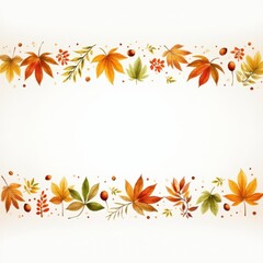 Horizontal Fall Leaf Borders – Watercolor Autumn Dividers