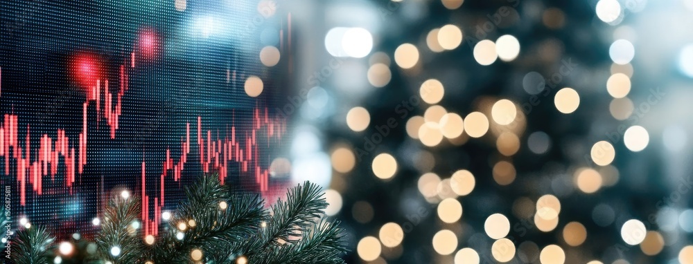 Poster visual representation of financial data showcasing stock market trends and metrics with vibrant colo
