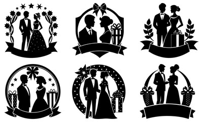 Anniversary Gifts silhouette vector