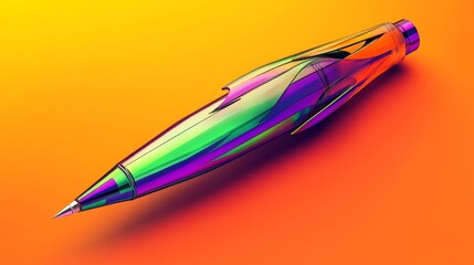 The correction tool, designed with colorful stationery in mind, prominently features green and purple hues on an orange background